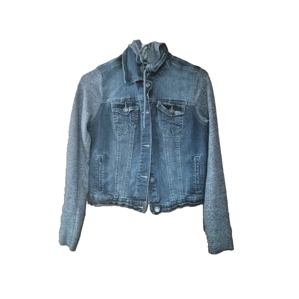 New Look Girls M Jean Jacket With Hood EUC